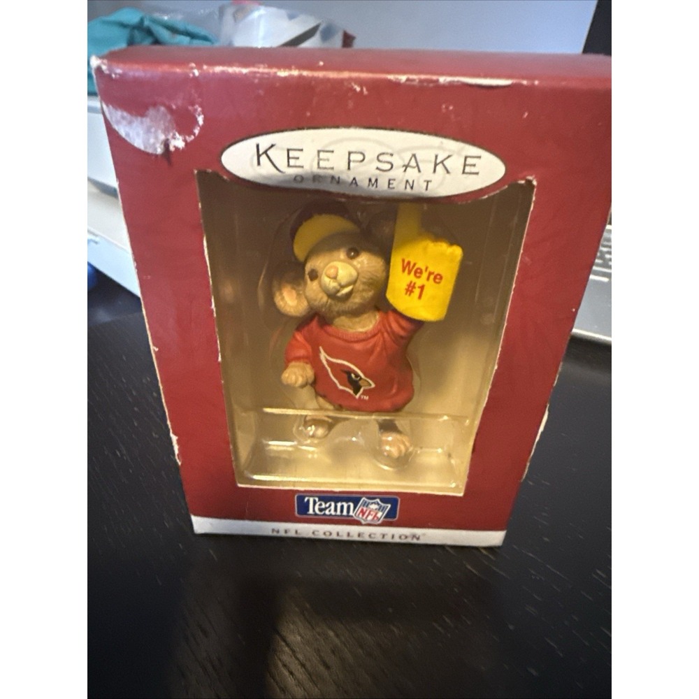 1996‎ Hallmark Keepsake Ornament NFL Arizona Cardinals We're #1 Fan Mouse NEW